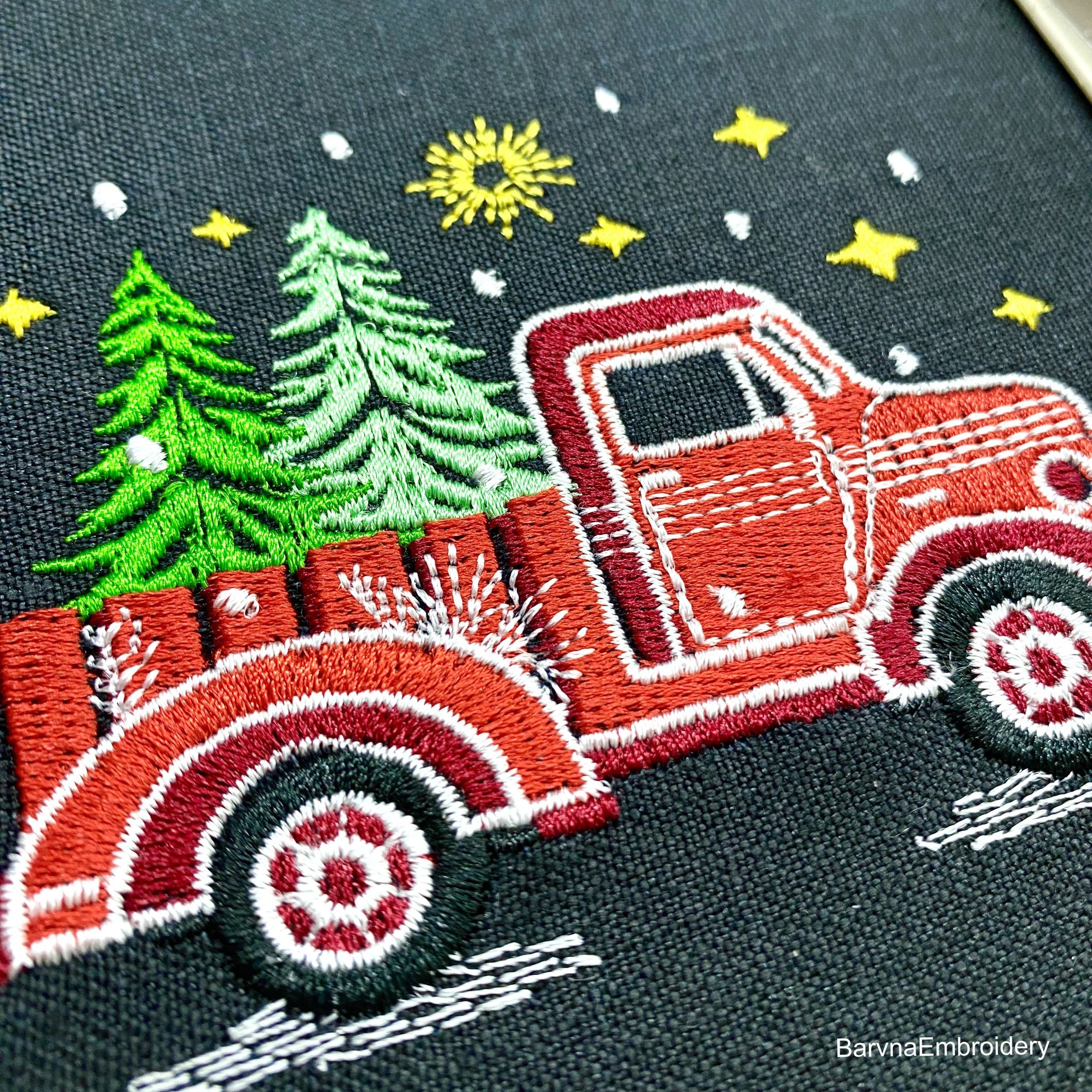 Christmas Truck Machine embroidery designs, Christmas embroidery design