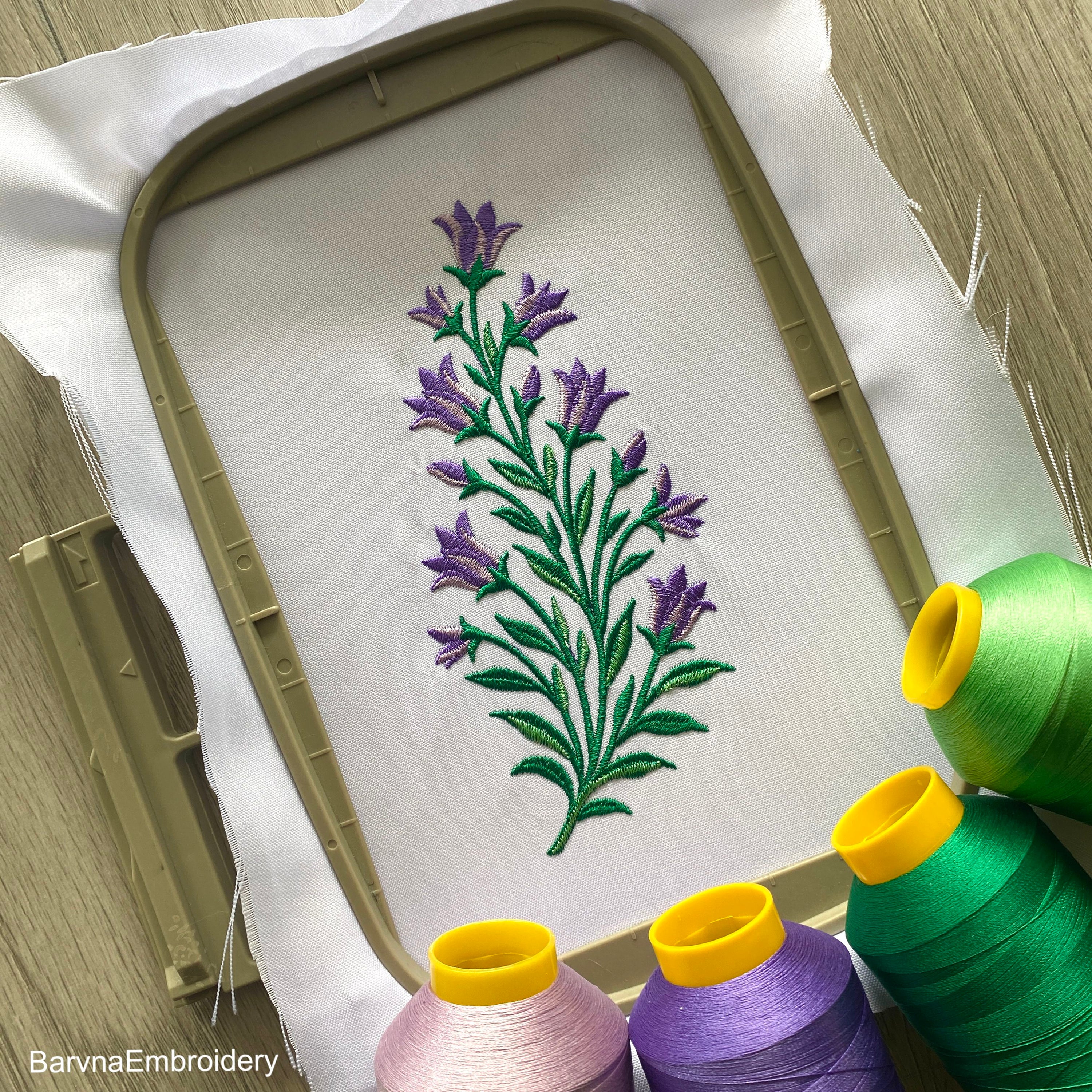 Bellflower Machine Embroidery Design, Flowers Embroidery File, Instant Download