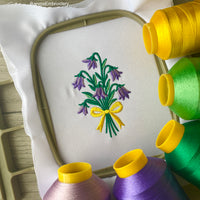 Bouquet of Bellflower Machine Embroidery Design, Flowers Embroidery File, Instant Download