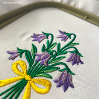 Bouquet of Bellflower Machine Embroidery Design, Flowers Embroidery File, Instant Download