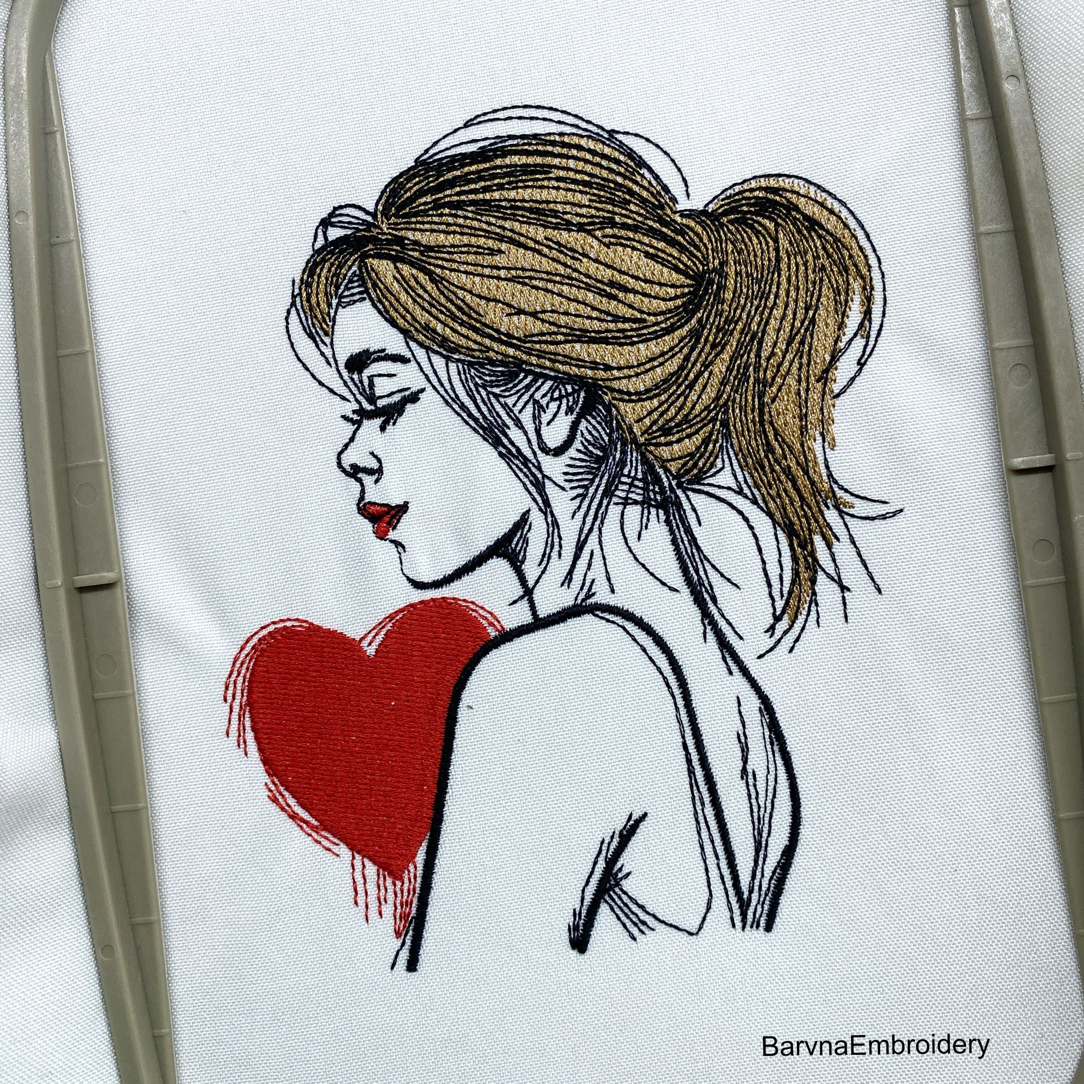 Woman in love Machine embroidery designs, Valentines embroidery designs, htart embroidery designs, Love embroidery files, Instant download