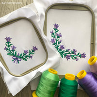 Bellflower Corner Machine Embroidery Design