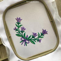Bellflower Corner Machine Embroidery Design