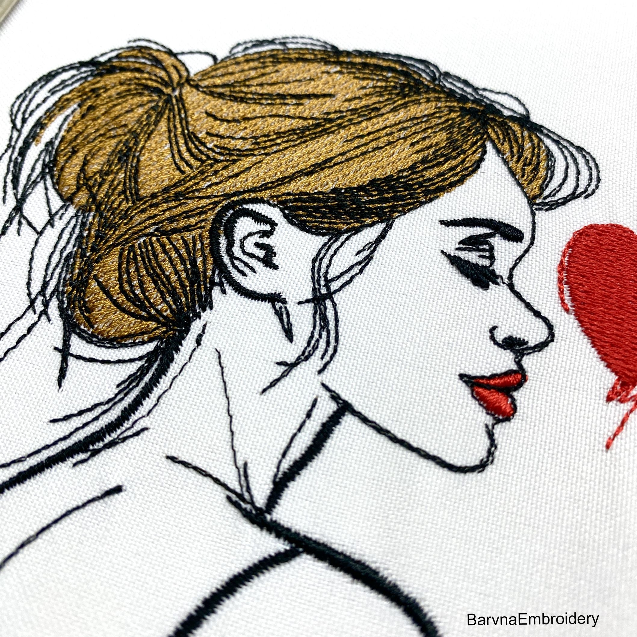 Woman in love Machine embroidery designs, Love embroidery files, Valentines embroidery designs for machine, Hesrt embroidery design, Instant download