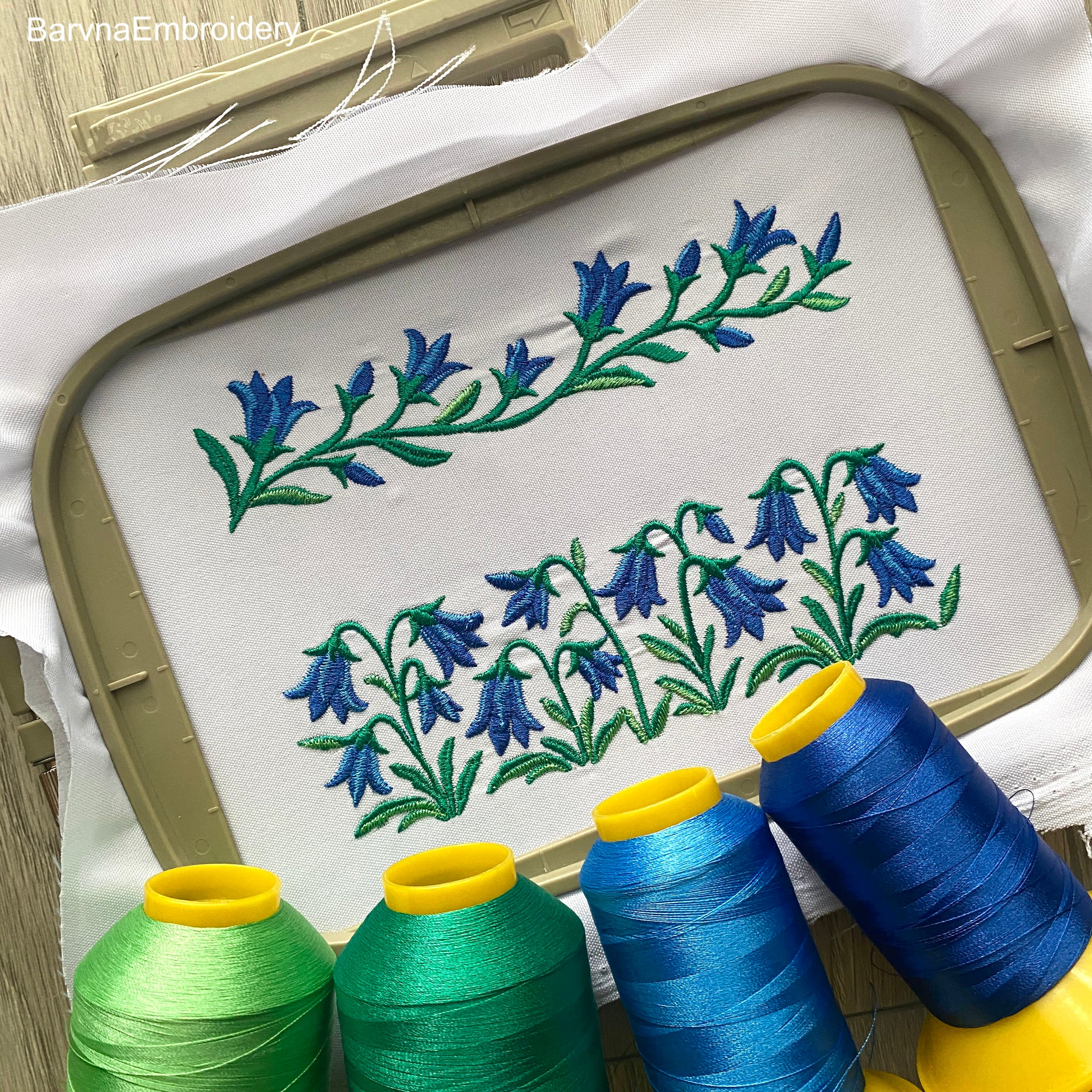 Bellflower Border Machine Embroidery Design