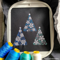 Christmas tree machine embroidery designs, Snowflakes embroidery, Instant download