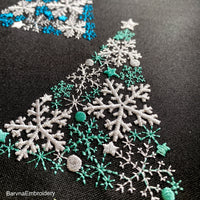 Christmas tree machine embroidery designs, Snowflakes embroidery, Instant download