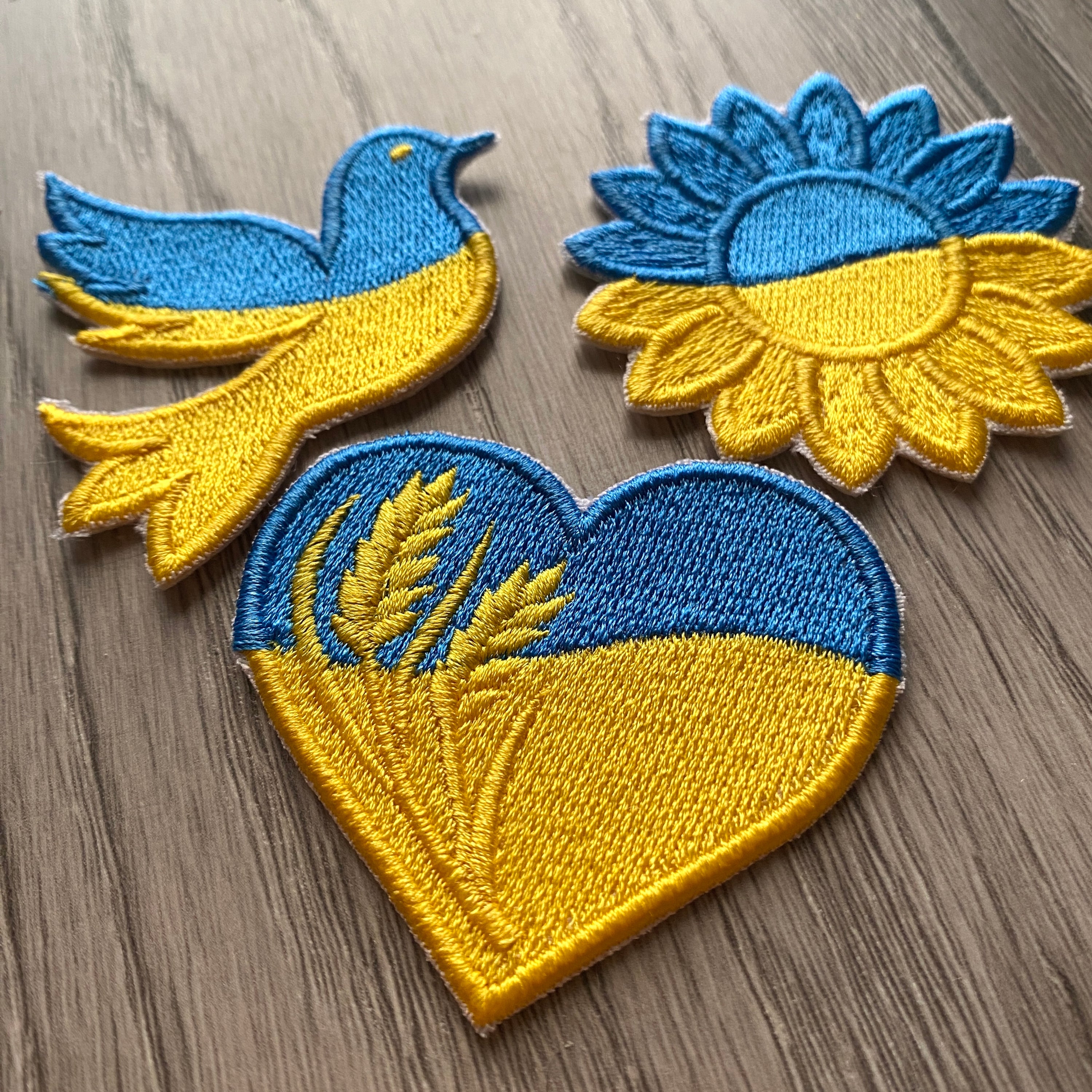 Ukrainian Flag Heart Embroidery Design.
