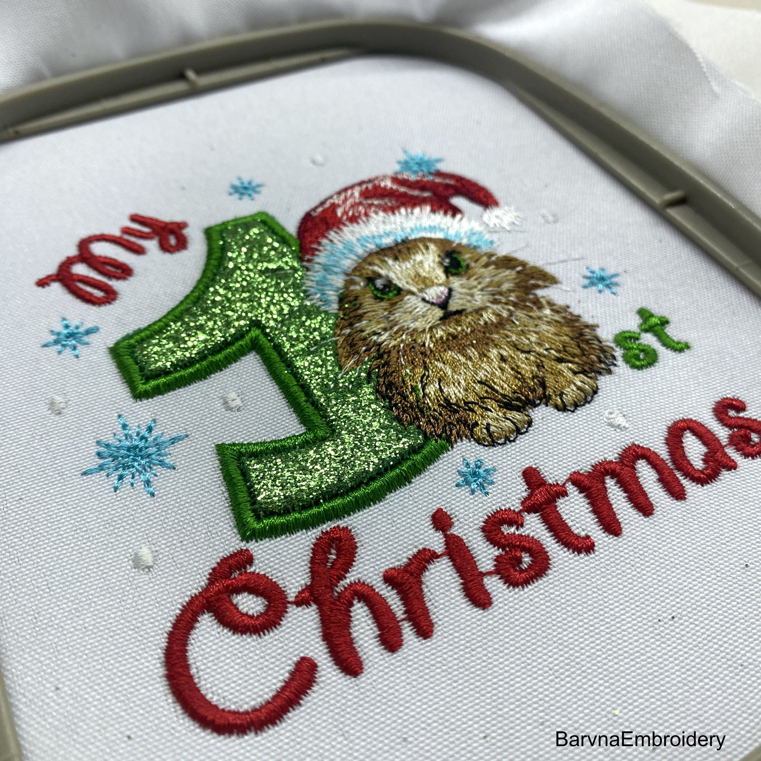 My 1st Christmas Embroidery Design, Applique embroidery files.