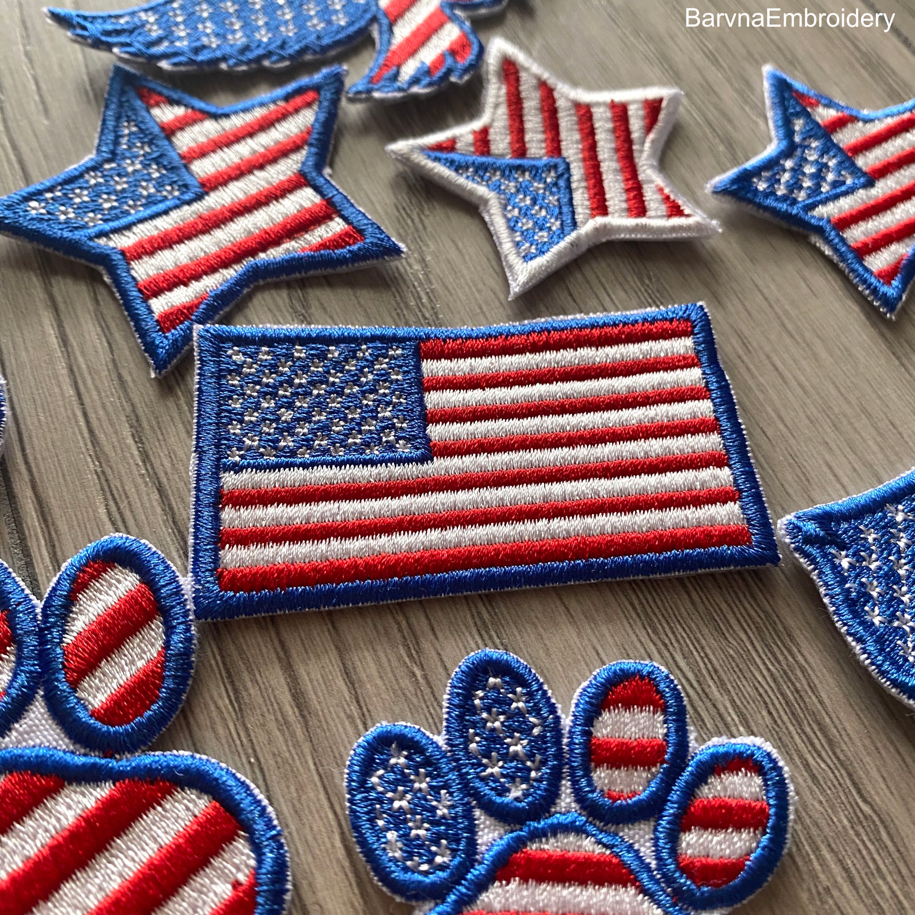 USA flag Machine embroidery design, American flag embroidery files, Instant download