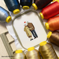 Elderly couple embroidery designs, Couple in love Machine embroidery designs, Love embroidery designs, Valentines embroidery designs for machine, Romantic embroidery designs, Instant download