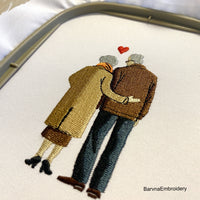 Elderly couple embroidery designs, Couple in love Machine embroidery designs, Love embroidery designs, Valentines embroidery designs for machine, Romantic embroidery designs, Instant download