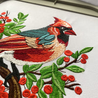 Cardinal bird Machine Embroidery designs, Red bird embroidery designs, Instant download.