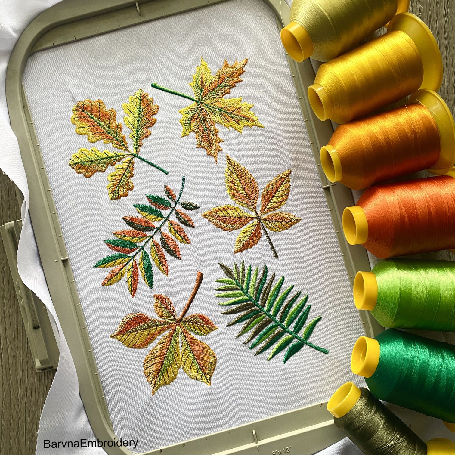 Fall embroidery designs,  12 designs Autumn leaves machine embroidery designs, Instant download