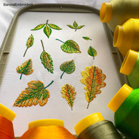 Fall embroidery designs, Small autumn leaves machine embroidery designs, 6 designs 6 sizes each, Instant download