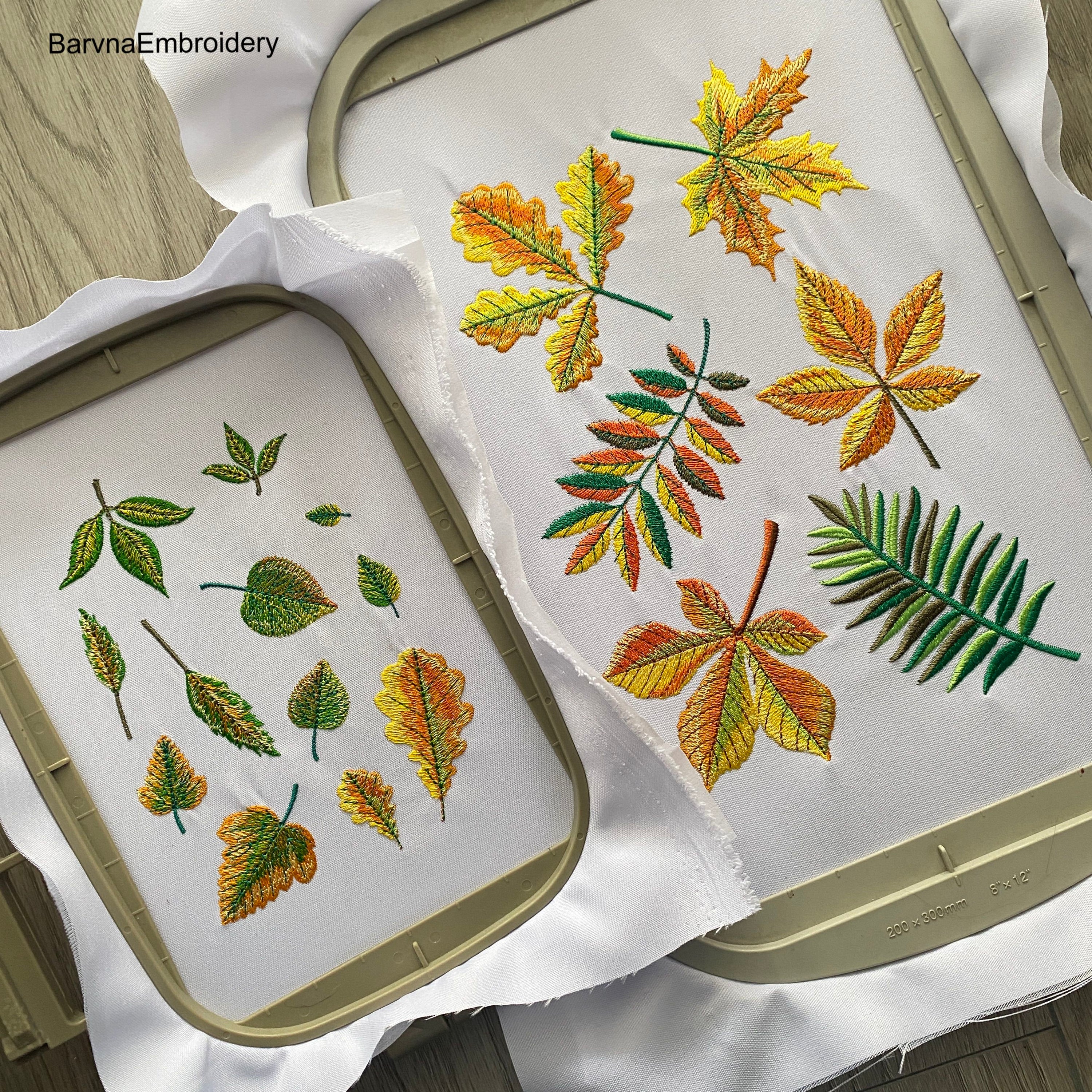 Fall embroidery designs,  12 designs Autumn leaves machine embroidery designs, Instant download