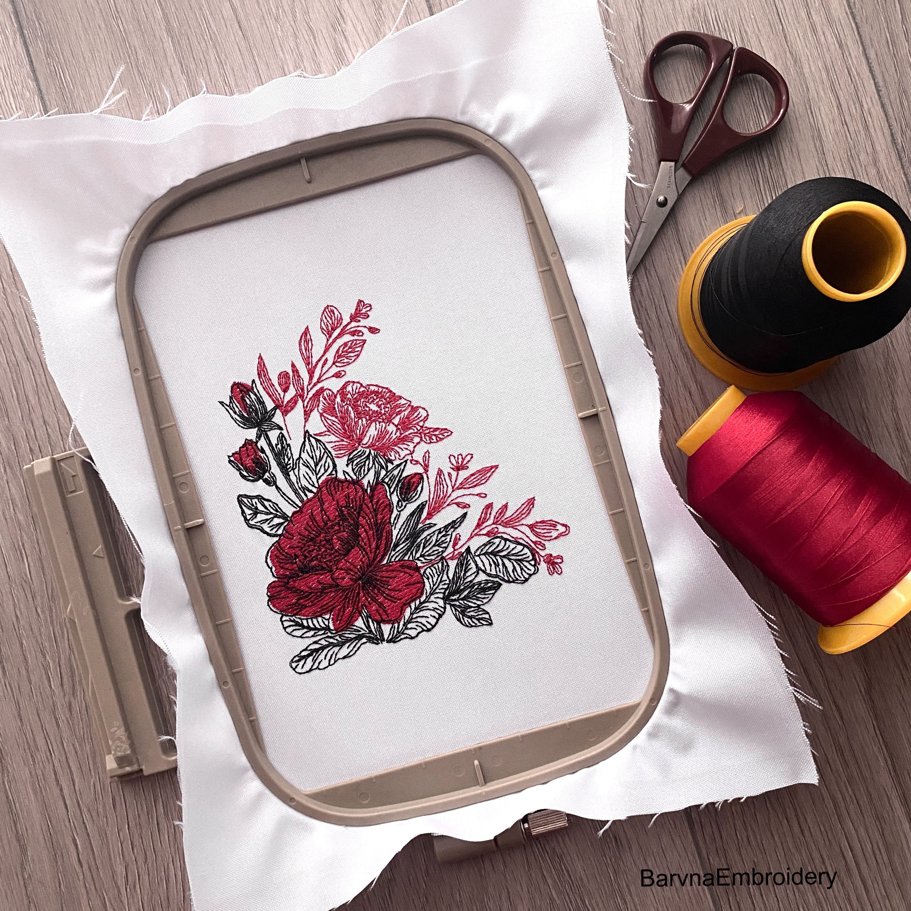 Peony flowers Machine embroidery designs, Flowers embroidery designs, Peony embroidery files, Instant download