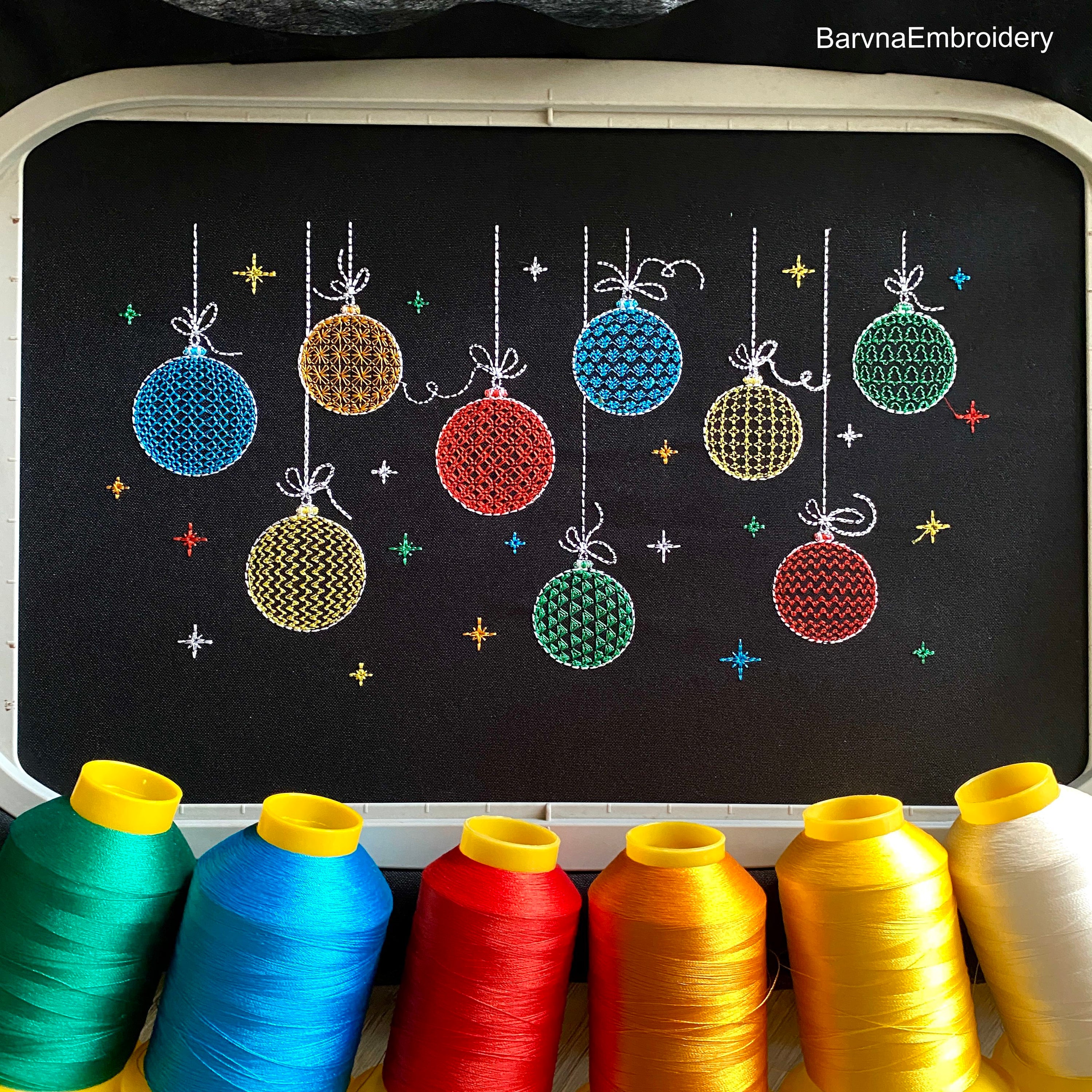 Christmas balls Machine embroidery designs, Christmas embroidery design, Instant embroidery