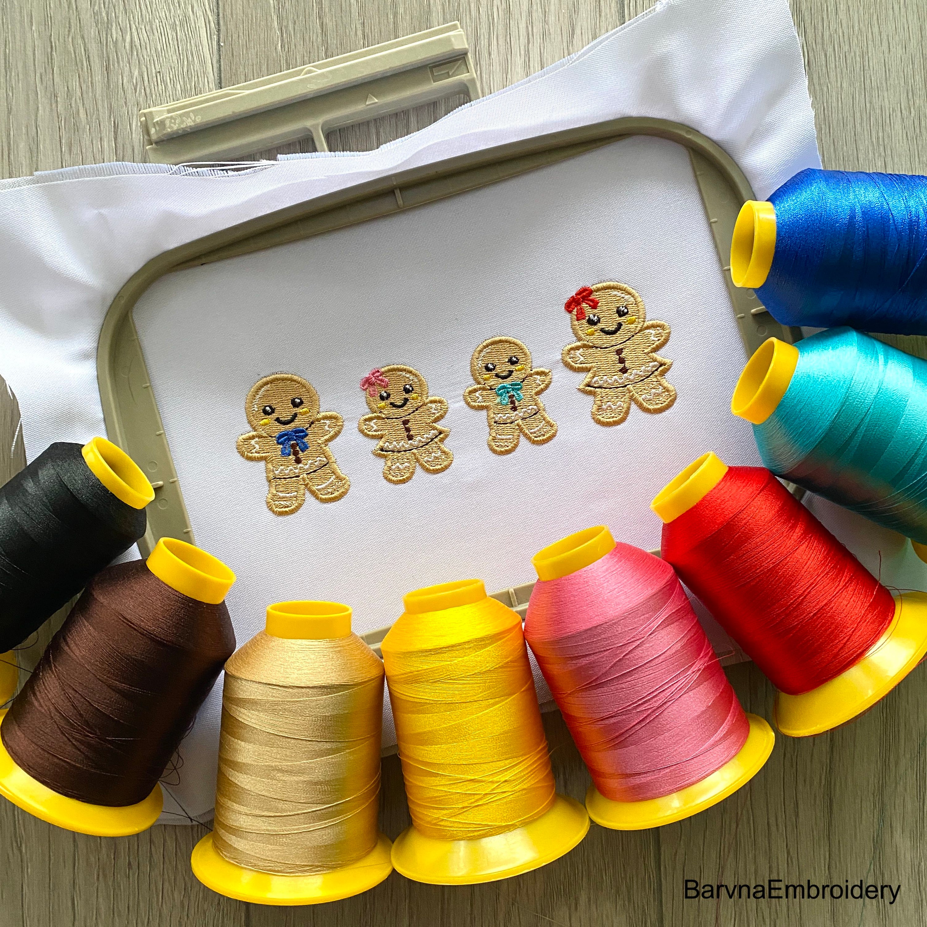 Christmas Gingerbread Family Stickmotiv für Maschine.