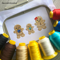 Gingerbread Family Machine Embroidery design, + Patch Gingerbread (Boy and Girl) Christmas embroidery designs. (Copy) (Copy)