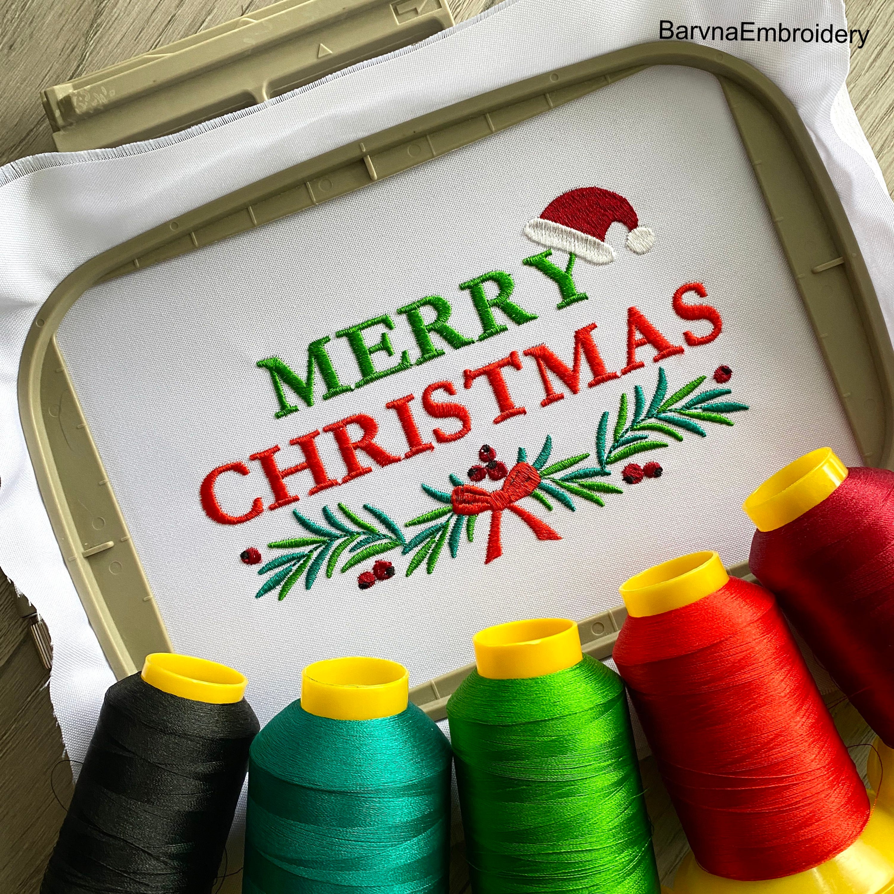 Merry Christmas Machine embroidery design, Christmas embroidery files. (Copy)