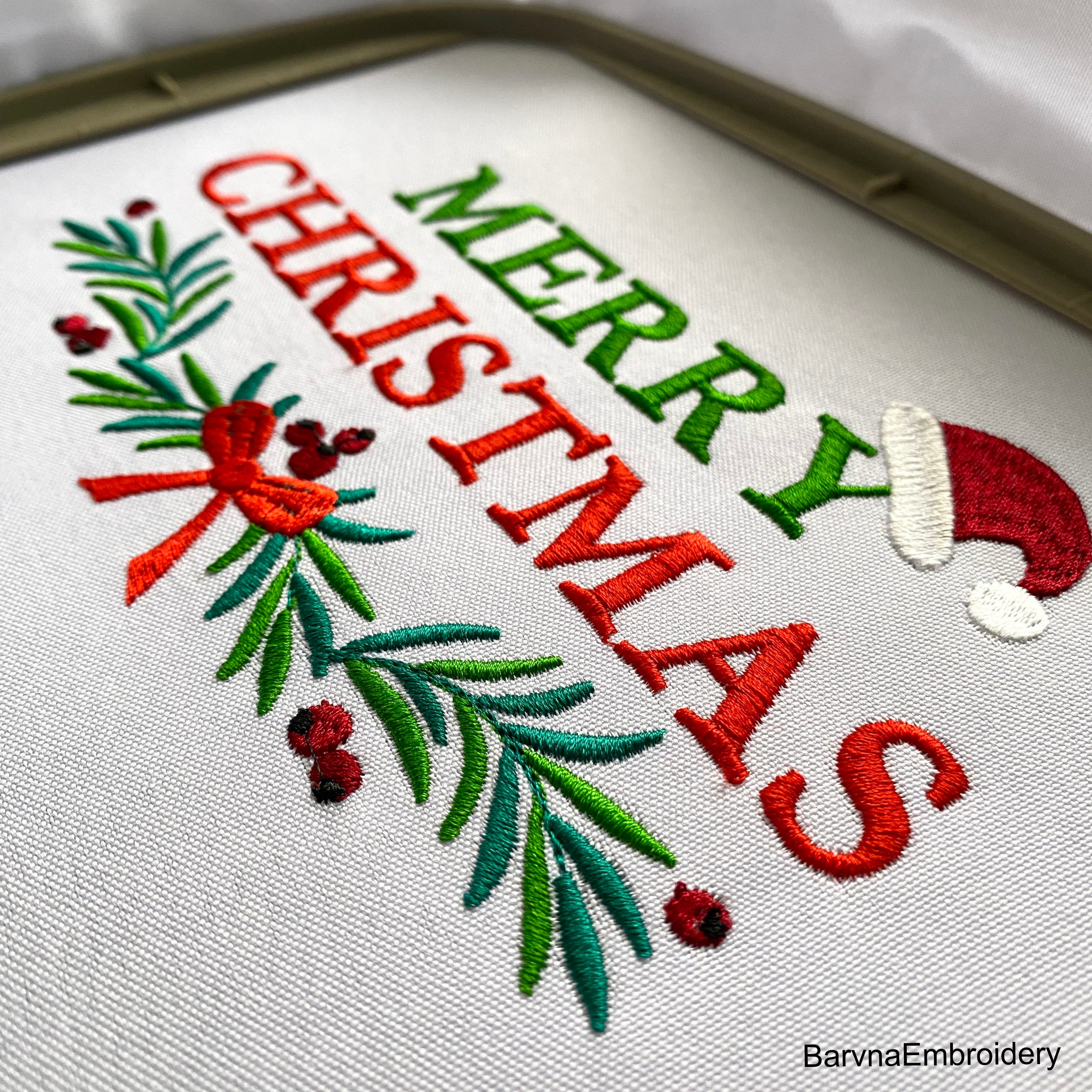 Merry Christmas Machine embroidery design, Christmas embroidery files. (Copy)