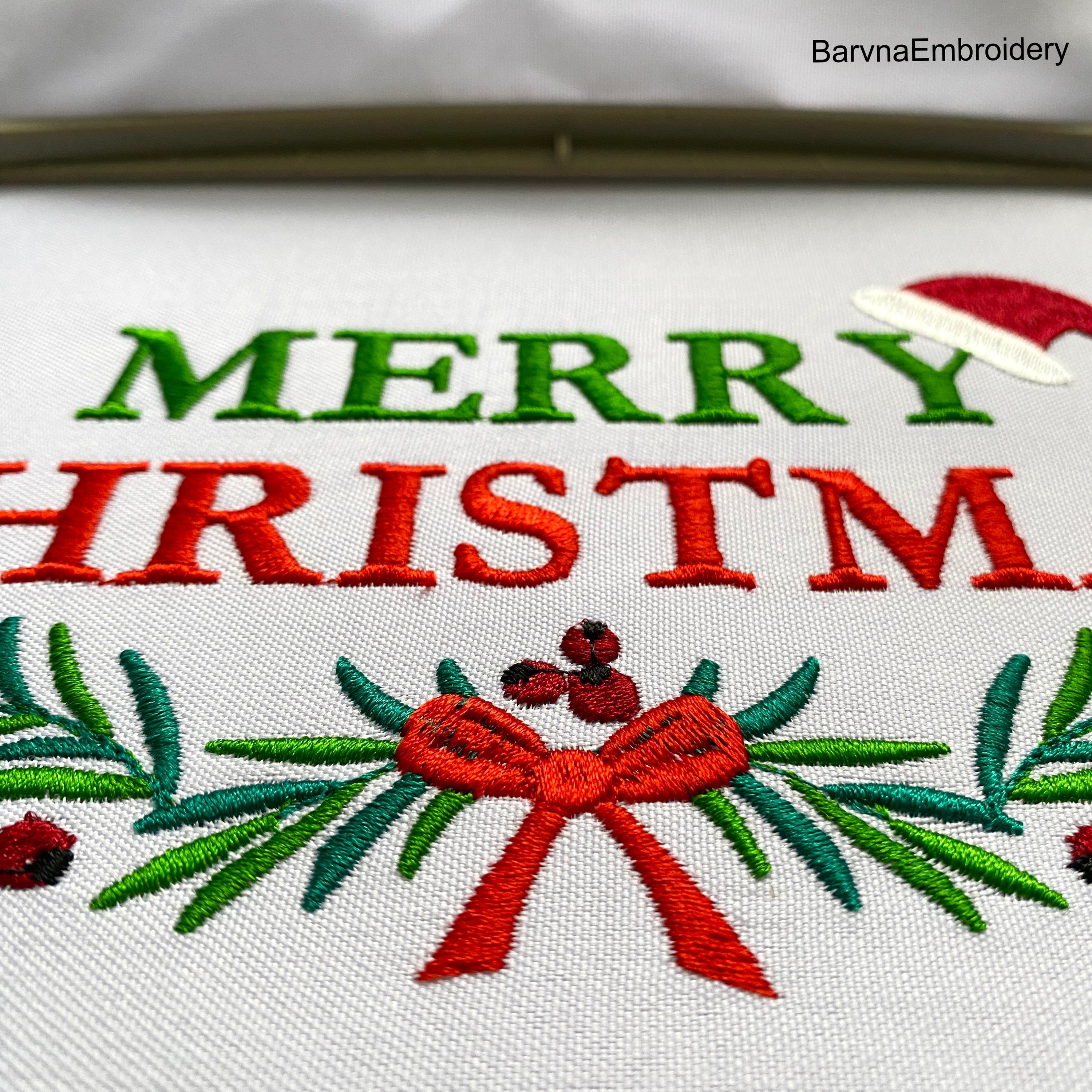 Merry Christmas Machine embroidery design, Christmas embroidery files. (Copy)