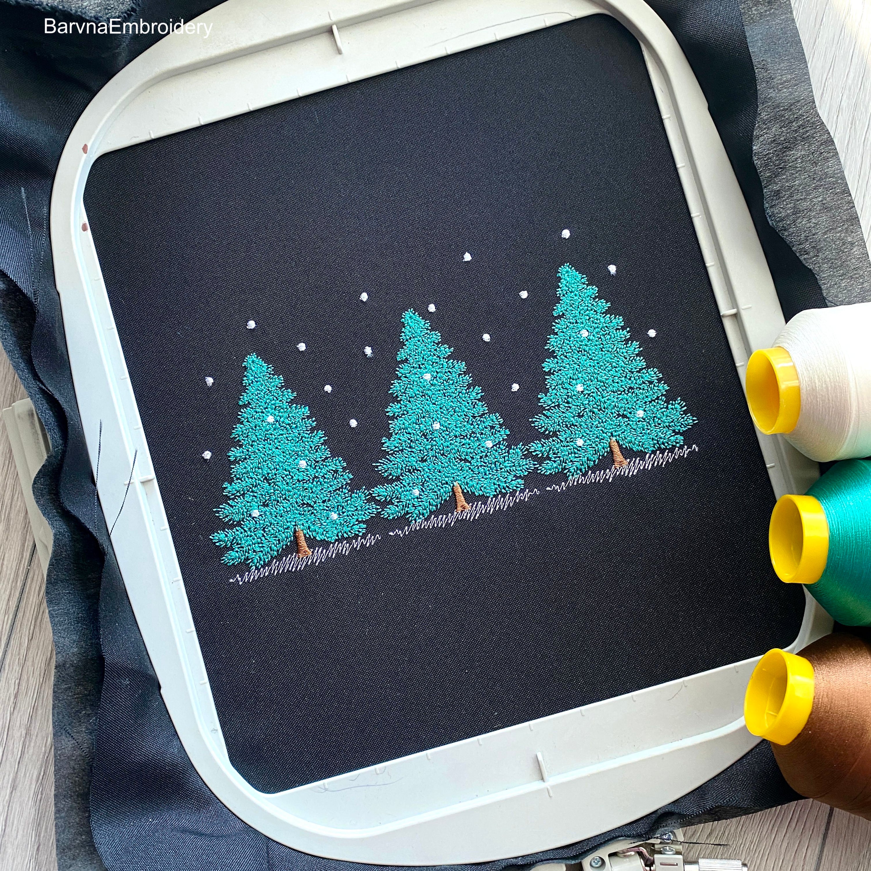 Christmas trees Machine Embroidery Design, Christmas embroidery files, Instant download