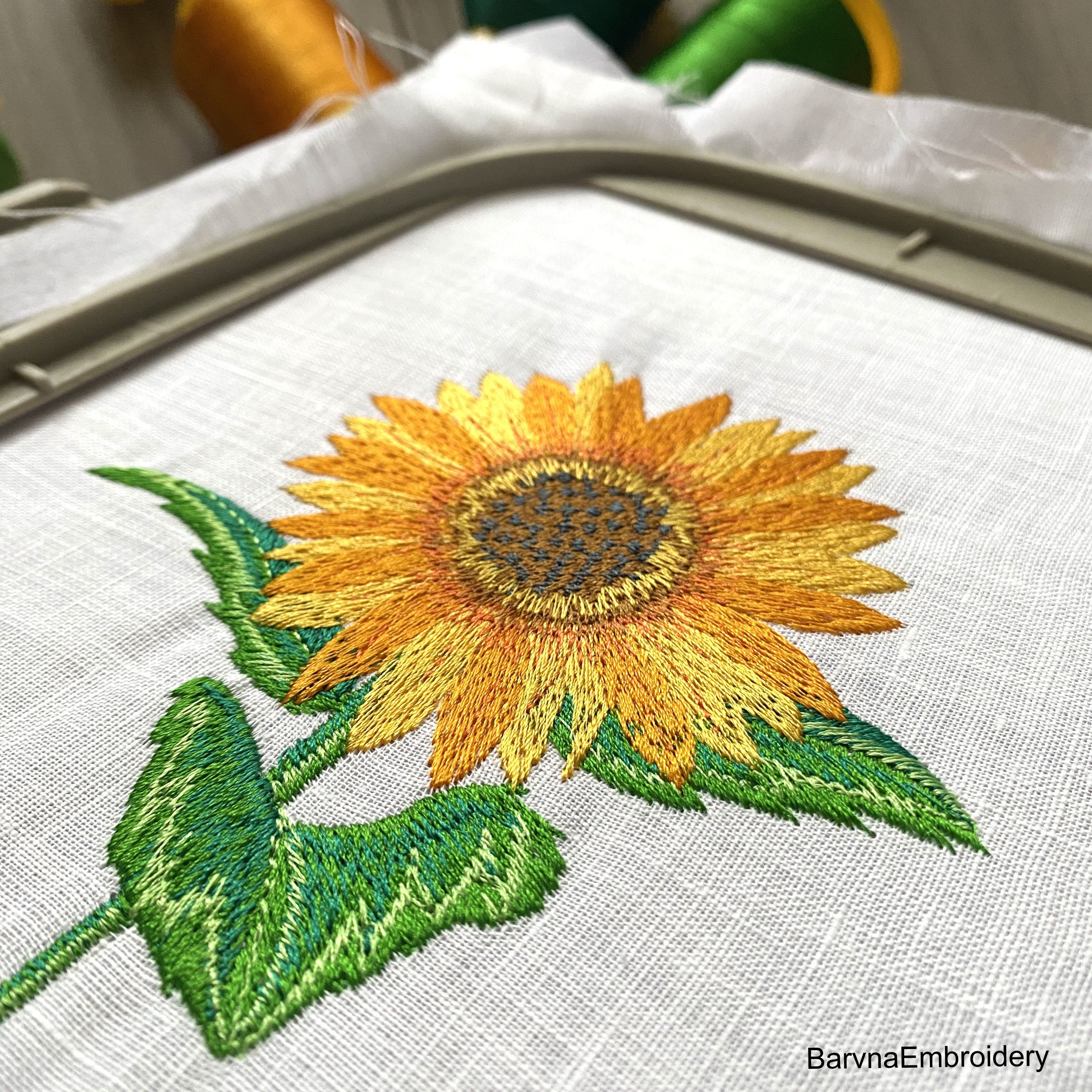 Sunflower embroidery design for machine, Flowers embroidery design, Instant download