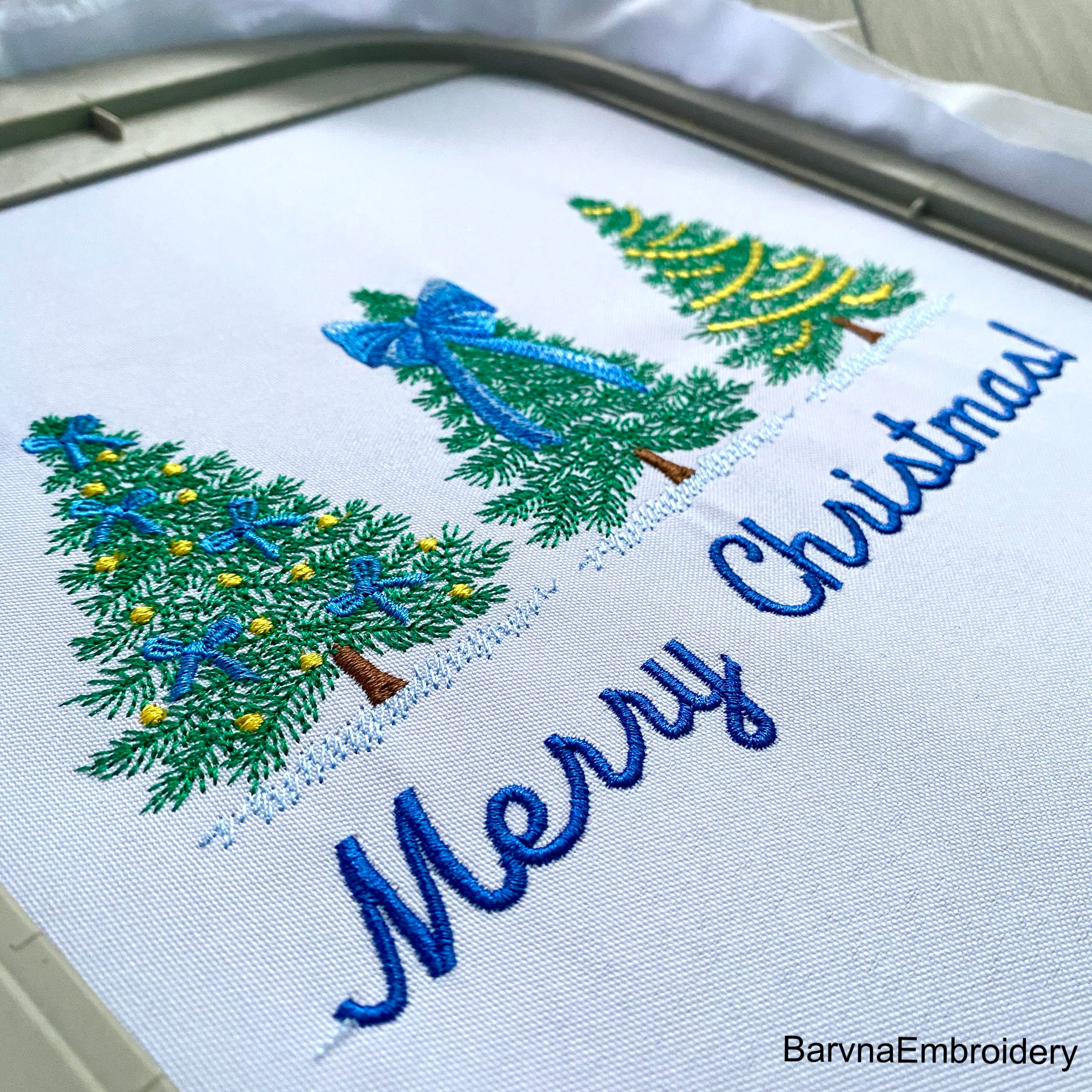 Christmas trees Machine Embroidery Design, Merry Christmas embroidery files, Instant download