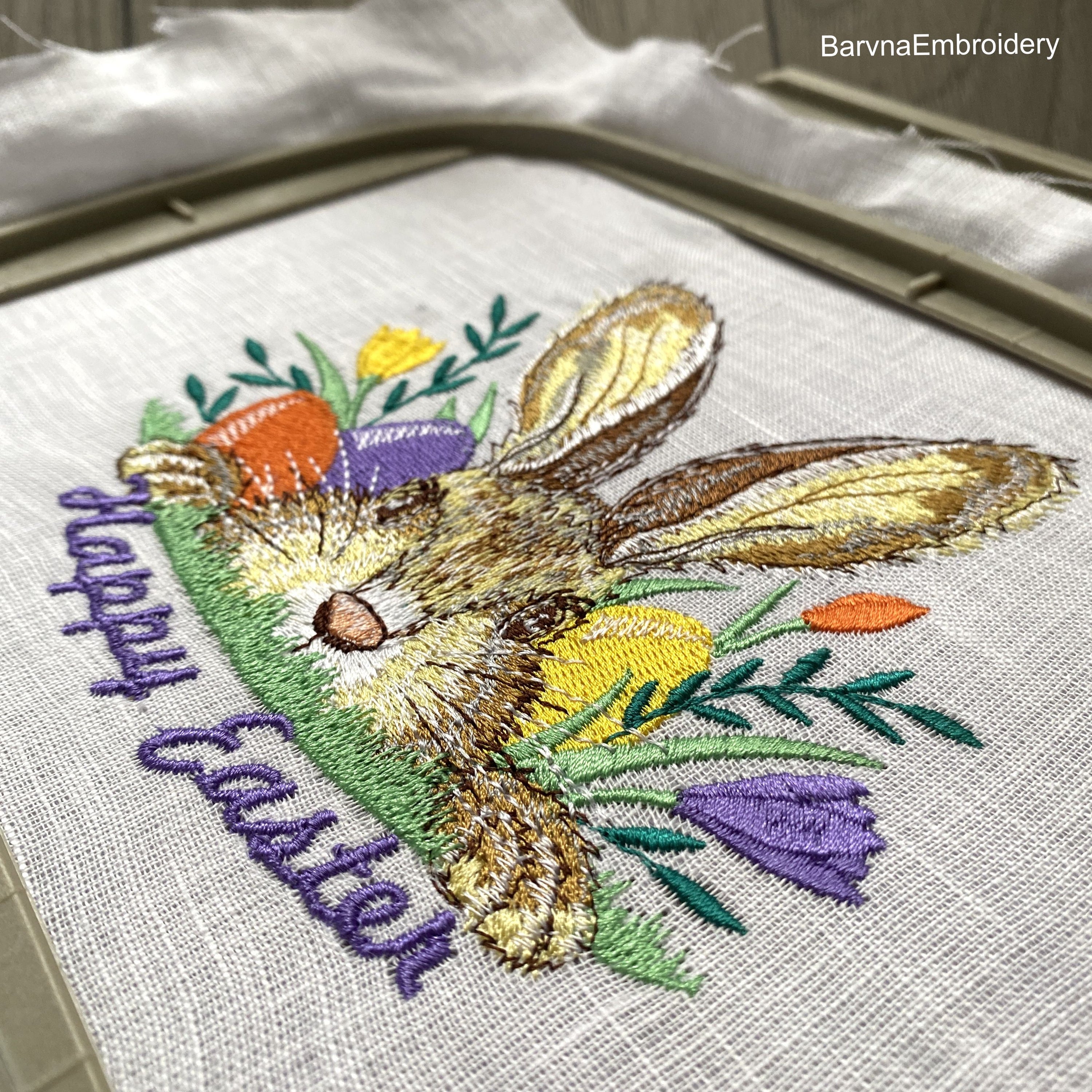Easter Bunny Embroidery Design, Embroidery Files for Machine, Spring Pattern (Instant Download)