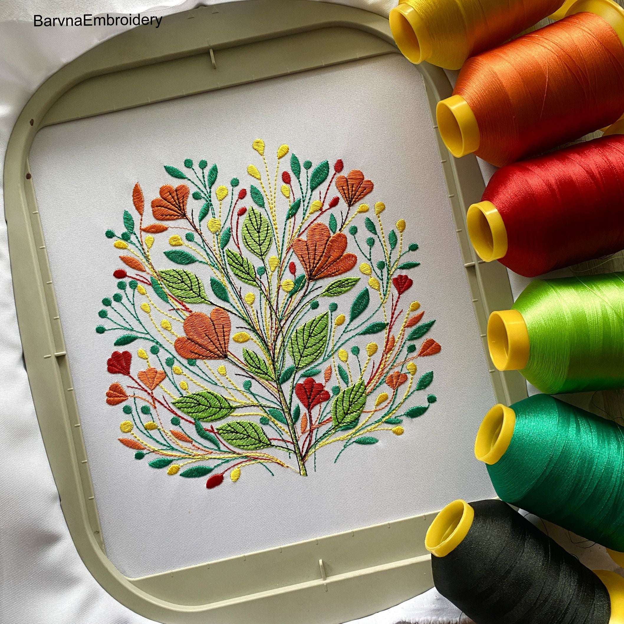 Plant embroidery designs, floral embroidery designs for machine, Instant download