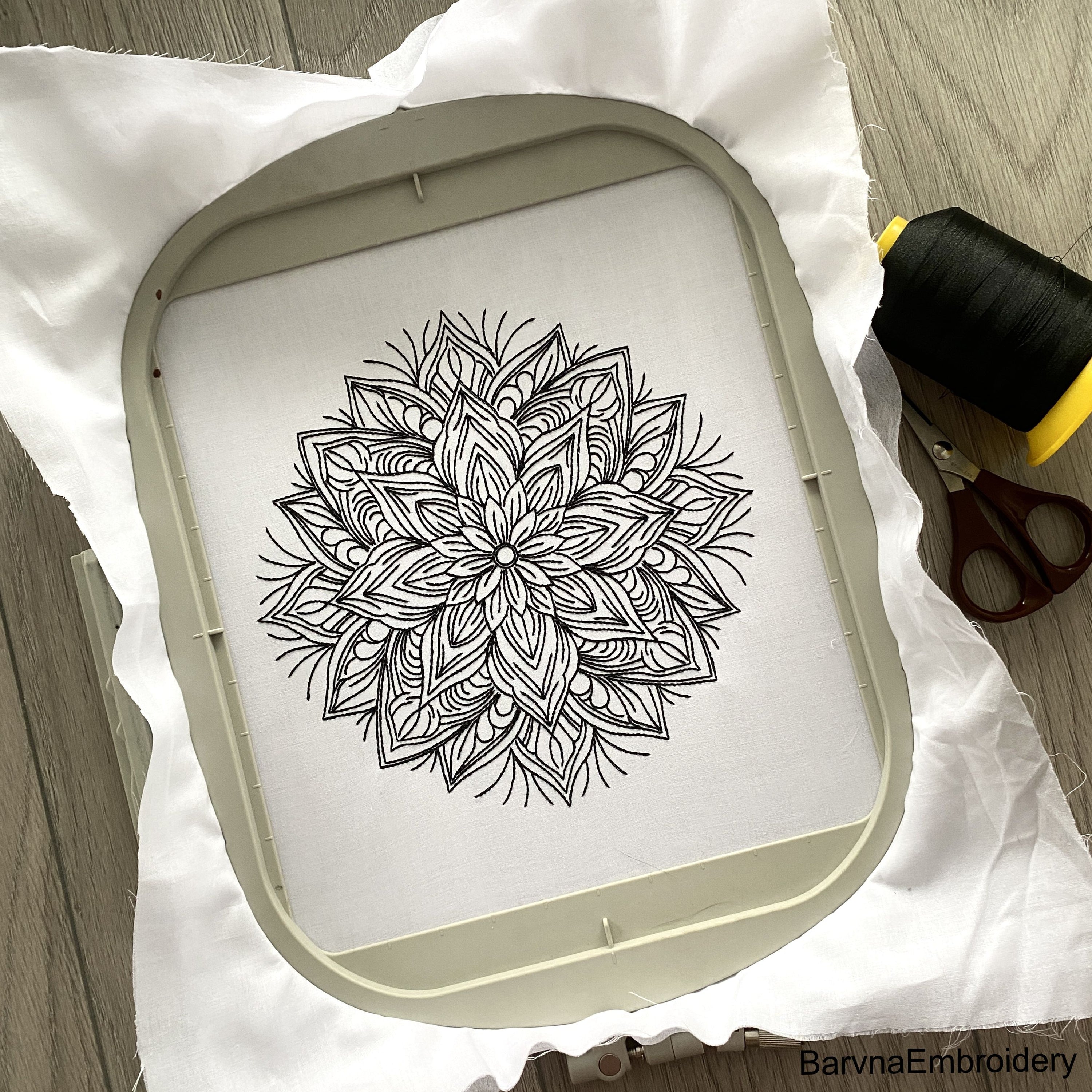 Flower Mandala Machine embroidery designs, Instant download