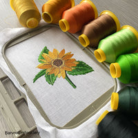 Sunflower embroidery design for machine, Flowers embroidery design, Instant download