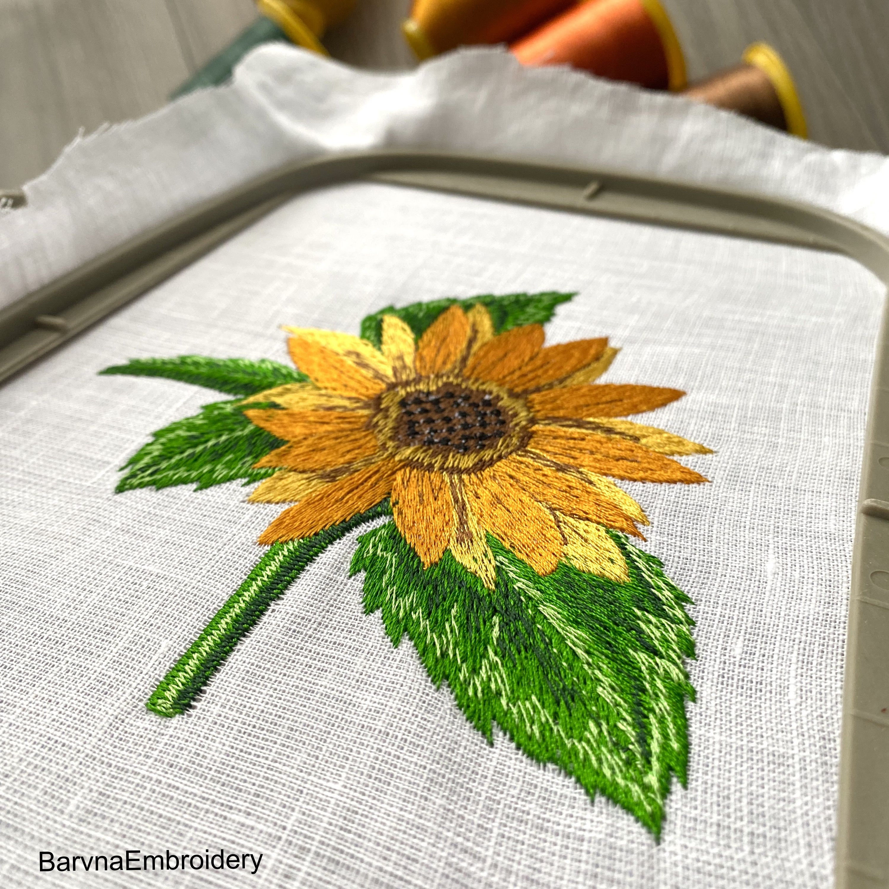 Sunflower embroidery design for machine, Flowers embroidery design, Instant download