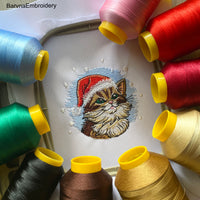 Christmas Cat Machine embroidery designs, Christmas embroidery files, Instant download