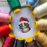 Christmas cat Machine embroidery designs, Christmas embroidery files, Instant download