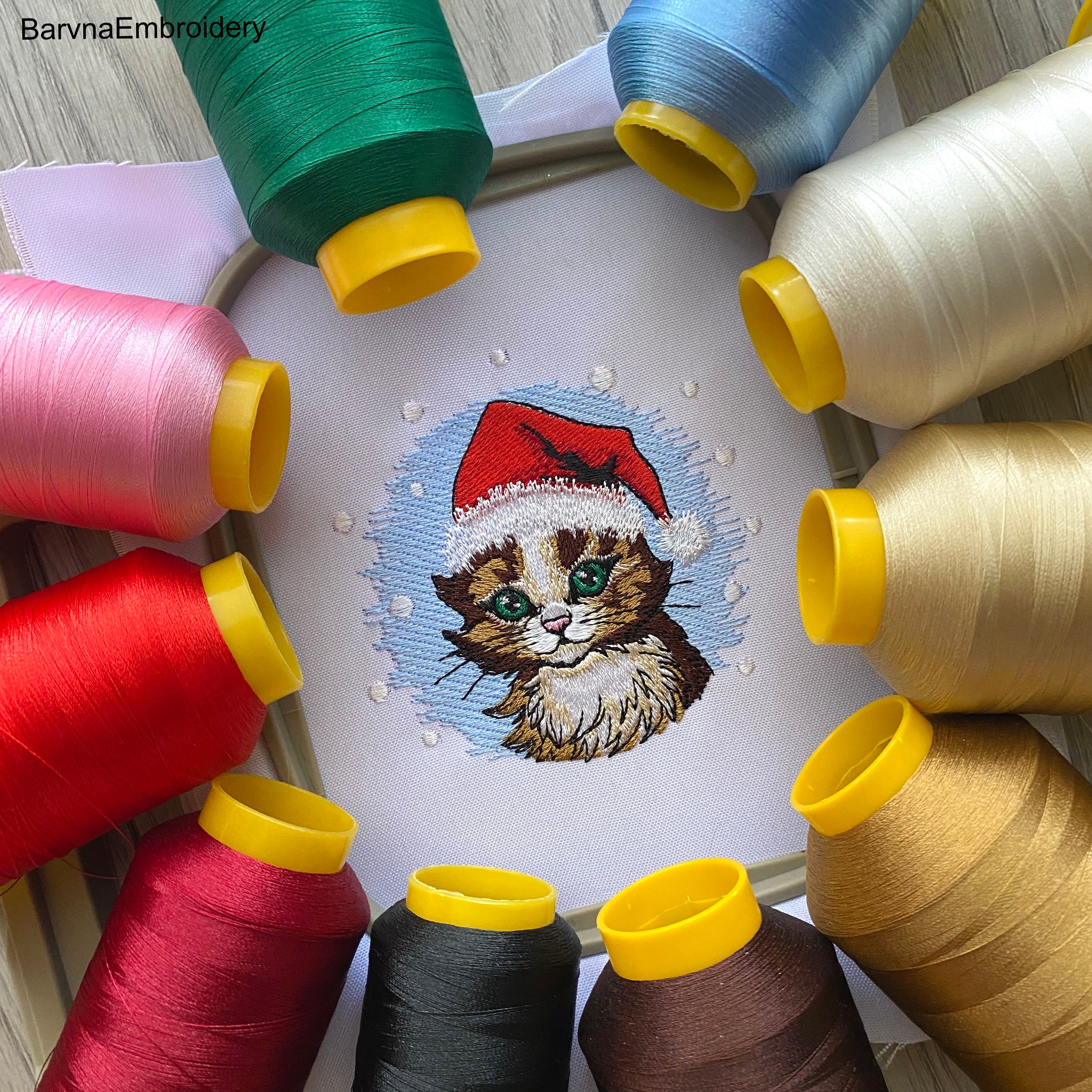 Christmas cat Machine embroidery designs, Christmas embroidery files, Instant download