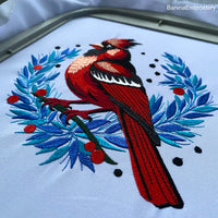 Cardinal Machine Embroidery designs, Red bird embroidery designs, Instant download