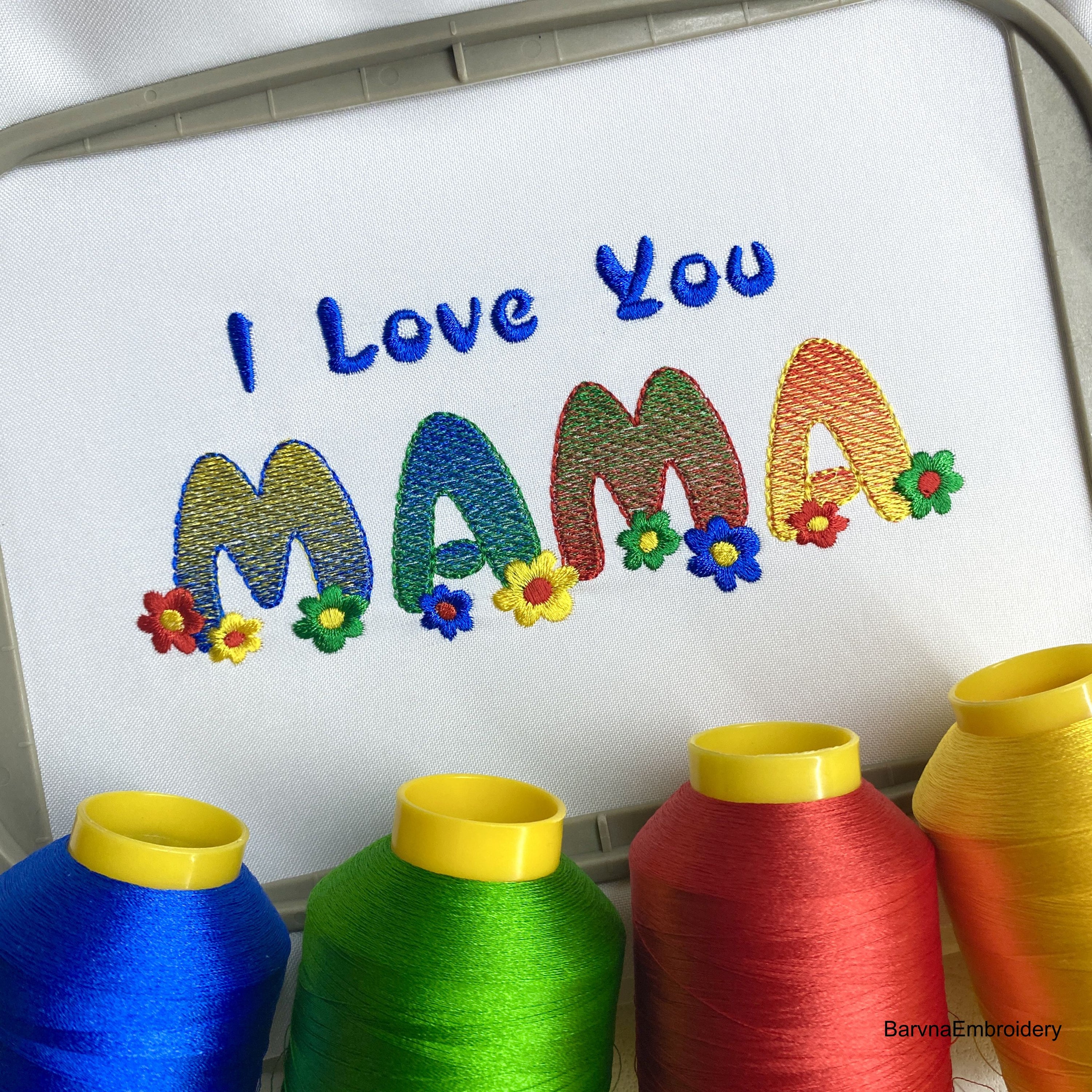 I love you Mama Machine embroidery designs, Mothers day embroidery for machine,  Mom embroidery designs, Instant download