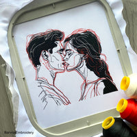 Kiss Machine embroidery designs for Valentines day, Love embroidery designs, Instant download
