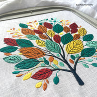 Fall embroidery designs, Autumn leaves embroidery designs for machine, Instant download