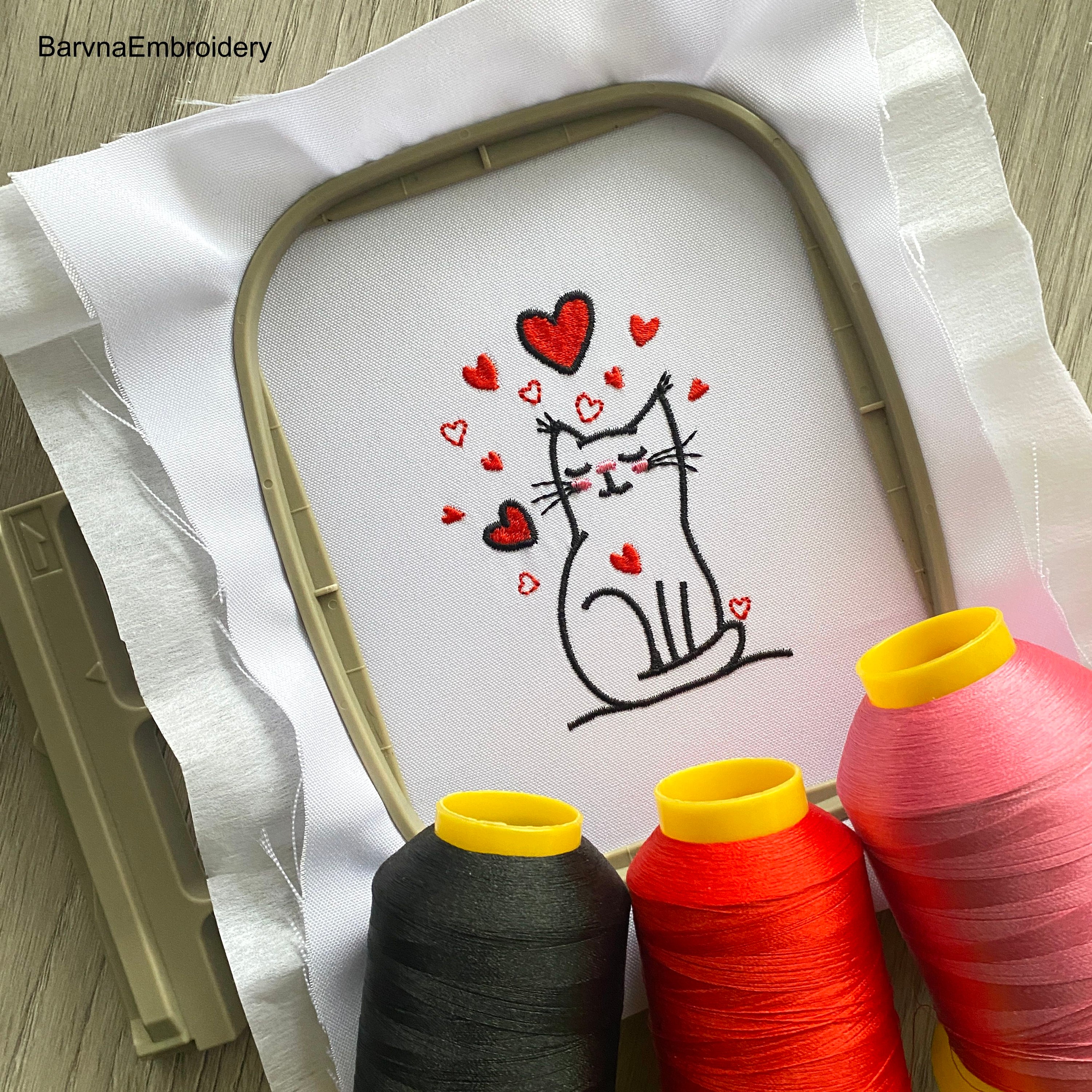 Cat Machine embroidery designs, Love embroidery files, Instant download