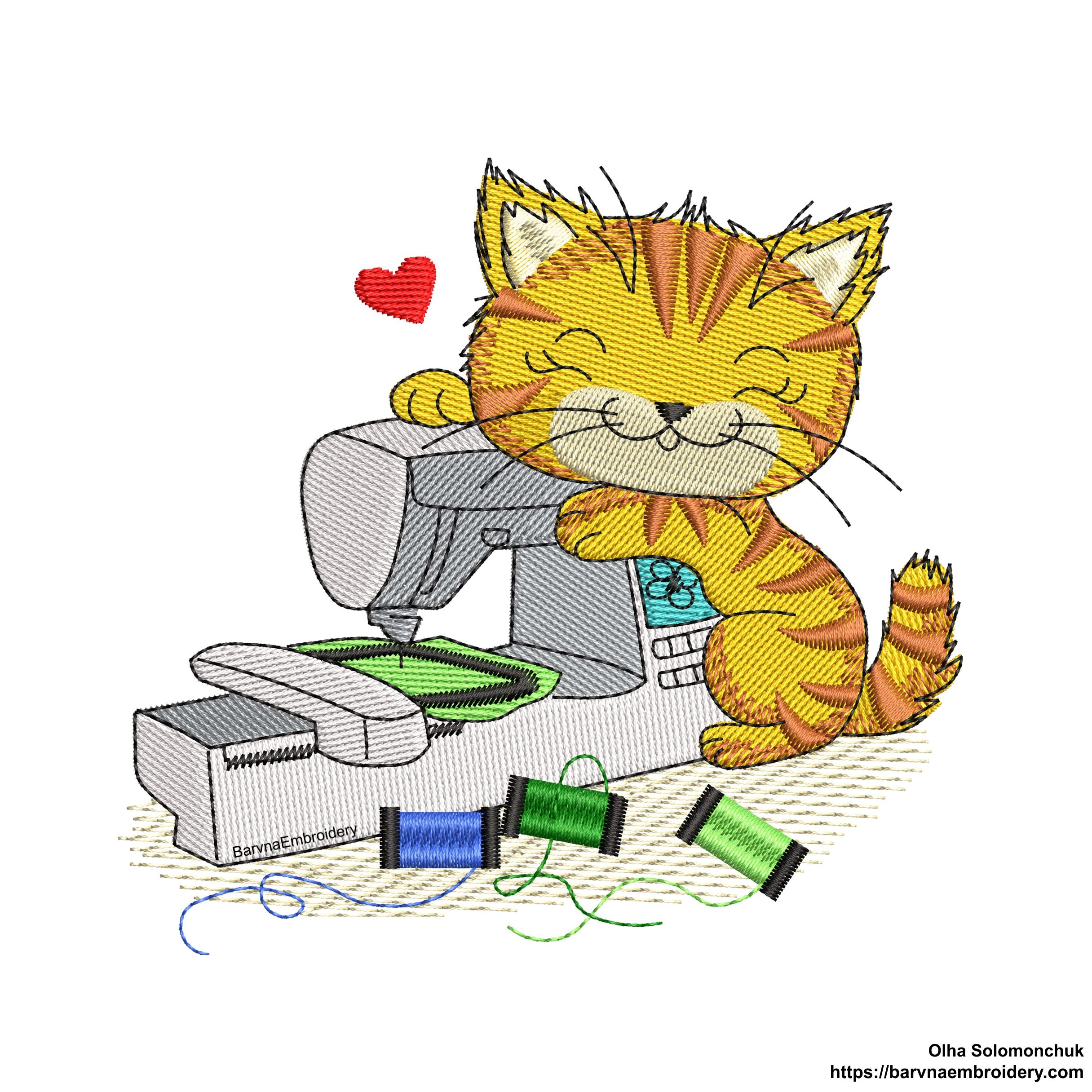 I love embroidery Machine embroidery designs, Cat embroidery designs, Embroidery files for achine, Instant download