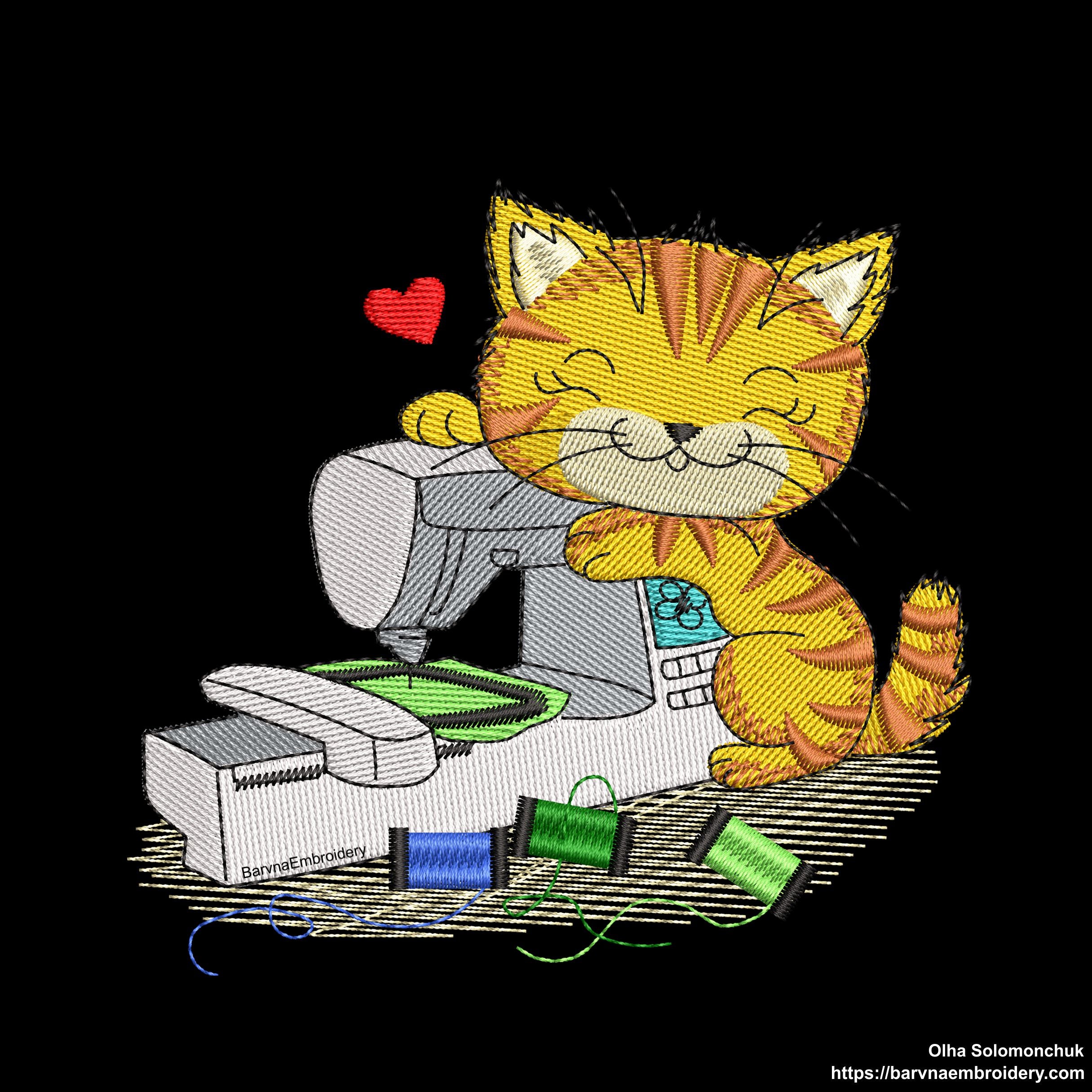 I love embroidery Machine embroidery designs, Cat embroidery designs, Embroidery files for achine, Instant download