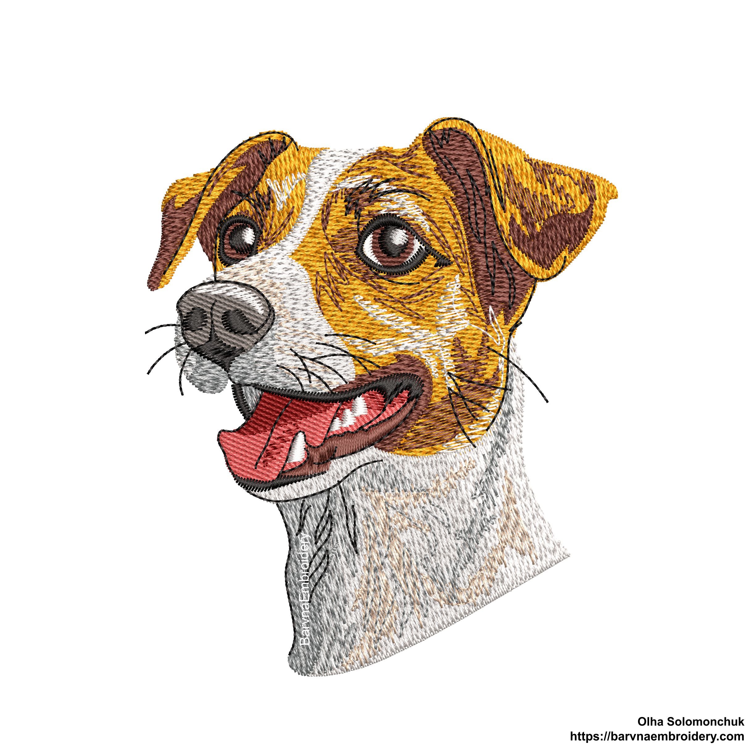 Jack Russell Terrier Patch Embroidery Design For Machine