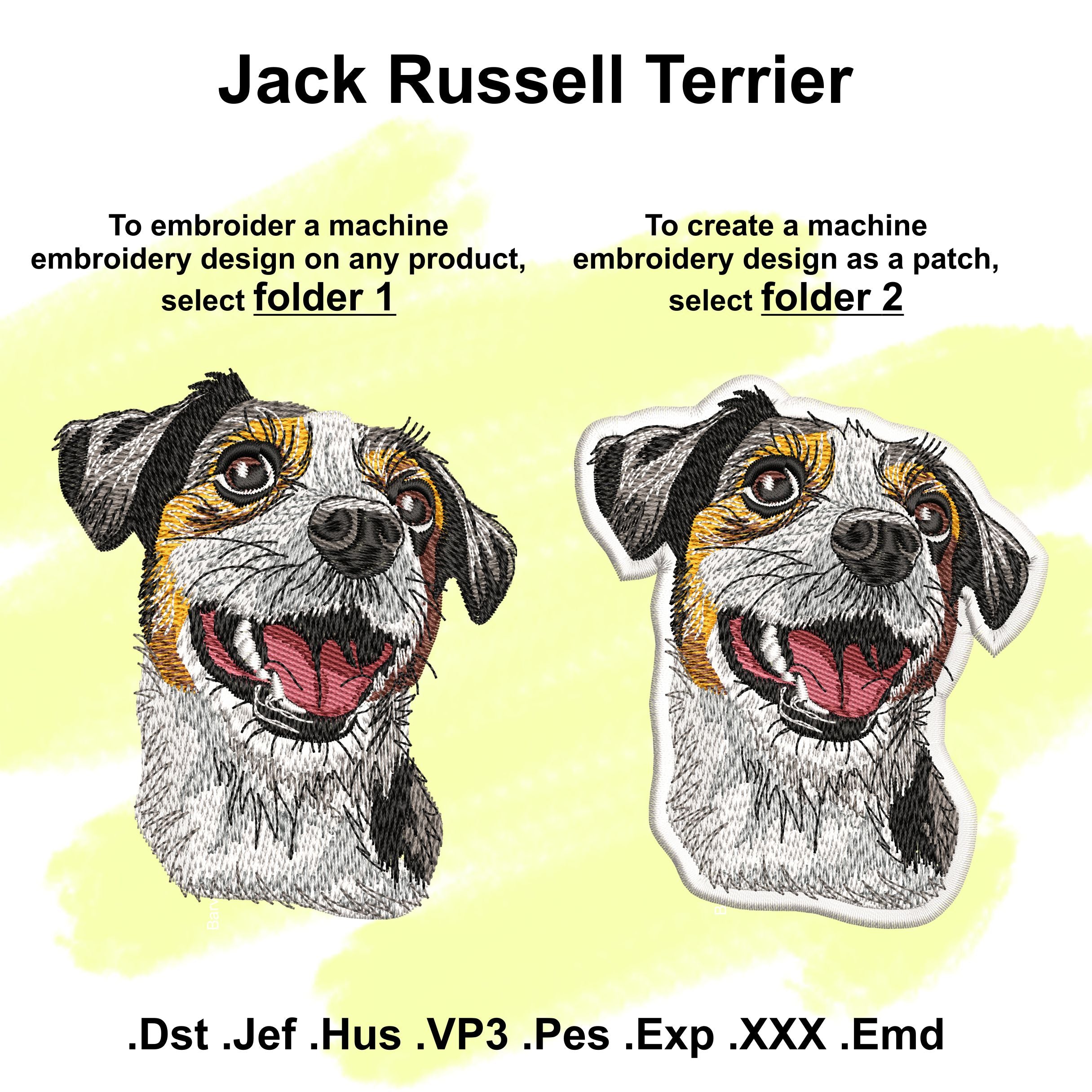 Patch Jack Russell Terrier Stickmuster für die Maschine.