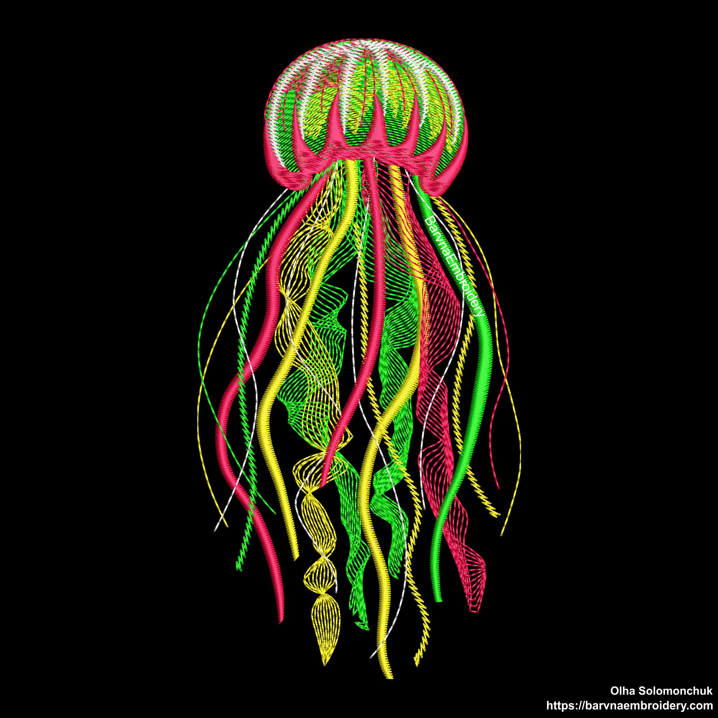 Jellyfish Machine embroidery designs, Ocean embroidery designs, Instant download