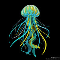 Jellyfish Machine embroidery designs. Ocean embroidery designs, Instant download