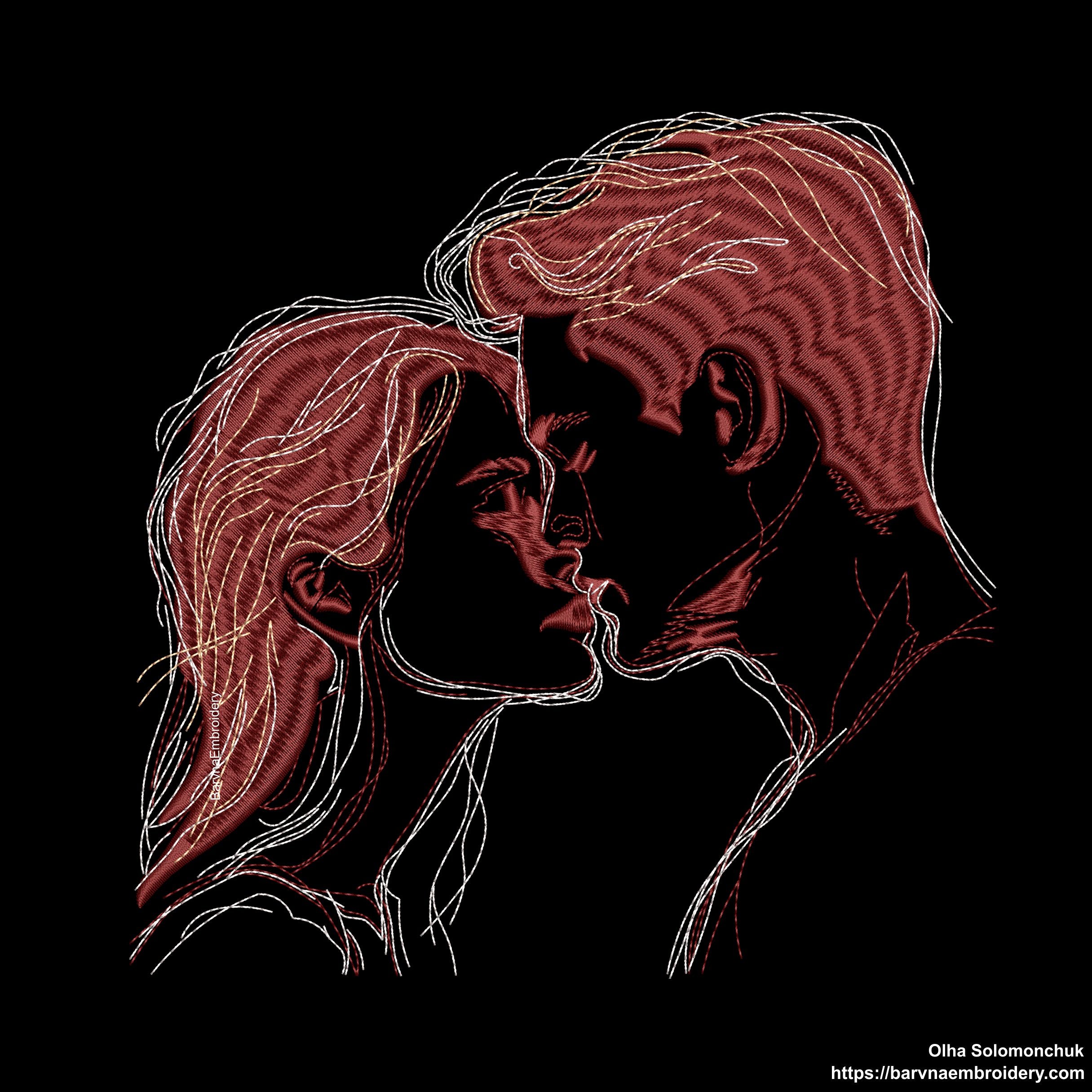 Kiss Machine embroidery designs for Valentines day, Love embroidery designs, Instant download, Digital download, Embroidery designs for machine, Valentines embroidery files